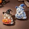 Shiny Halloween Cat Brooch Vibrant Colors Witch Hat Badge  Cosplay Festival