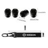 Tapa de Válvula de Neumático de Coche de Aluminio Insignia de Coche Llavero de Nylon Accesorios Para Nissan Nismo X-Trail Qashqai J11 Juke Altima Note Skyline