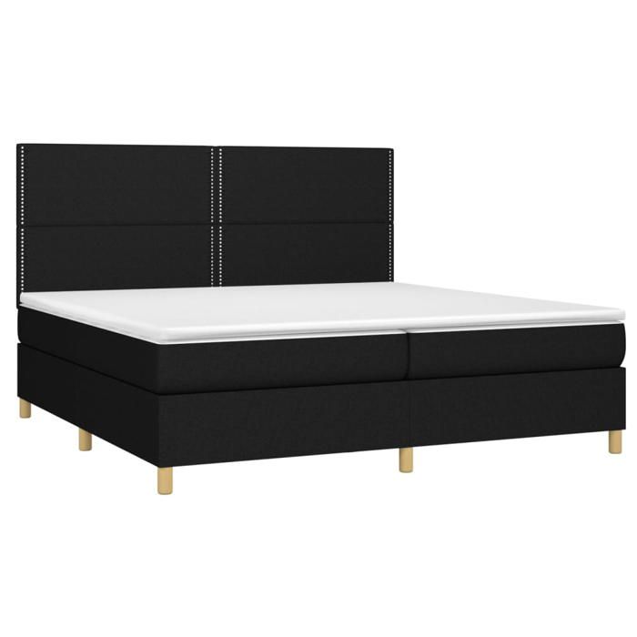 Maison Exclusive - Sommier à lattes de lit et matelas et LED Noir 200x200 cm Tissu