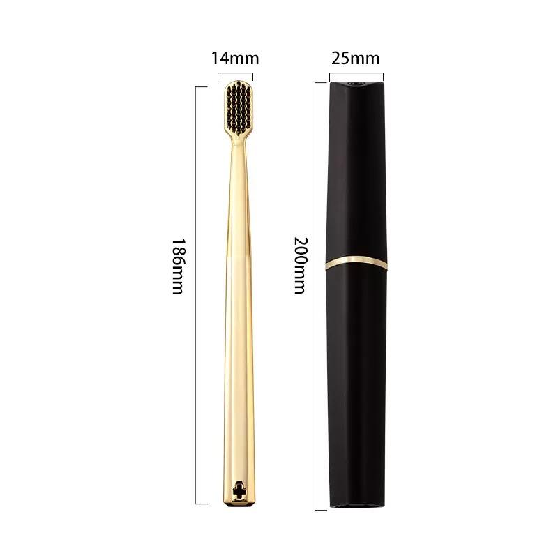 Gold Plated Toothbrush with Soft Bristles Adult Toothbrush for Home Use Gum Care Toothbrush