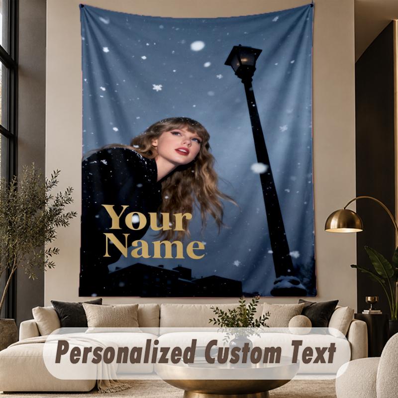Custom Text Printed Tapestry Taylor Swift Pattern Large Wall Hanging Indoor Room Decor