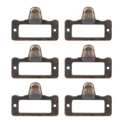 6 STUKS Bronzen Labeltrekkers Frame Handvat Kaarthouder voor Bestandsnaam Medicijnkast Trekkers