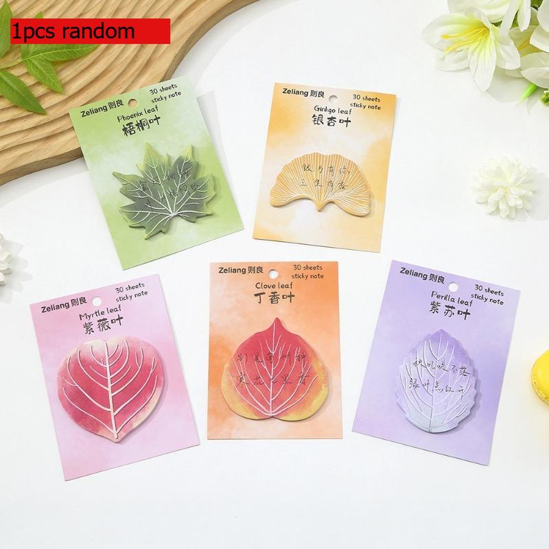 

Autumn Office School Supplies Leaves Sticky Note Paper High Value Book Student Message Stickers Memo Pad Kawaii Stationery Gift
