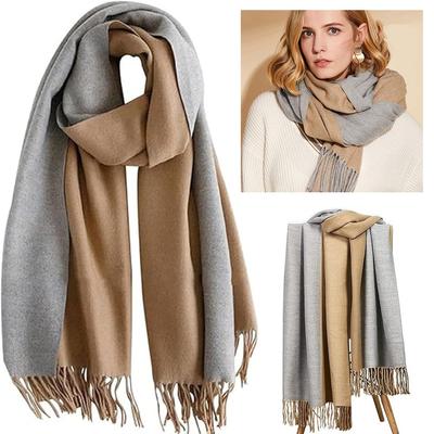 200*70cm Kunstkaschmirschal für Damen Wollschal Doppelseitiger Stil Quasten Winter Dick Übergroße Schals Wickeltücher