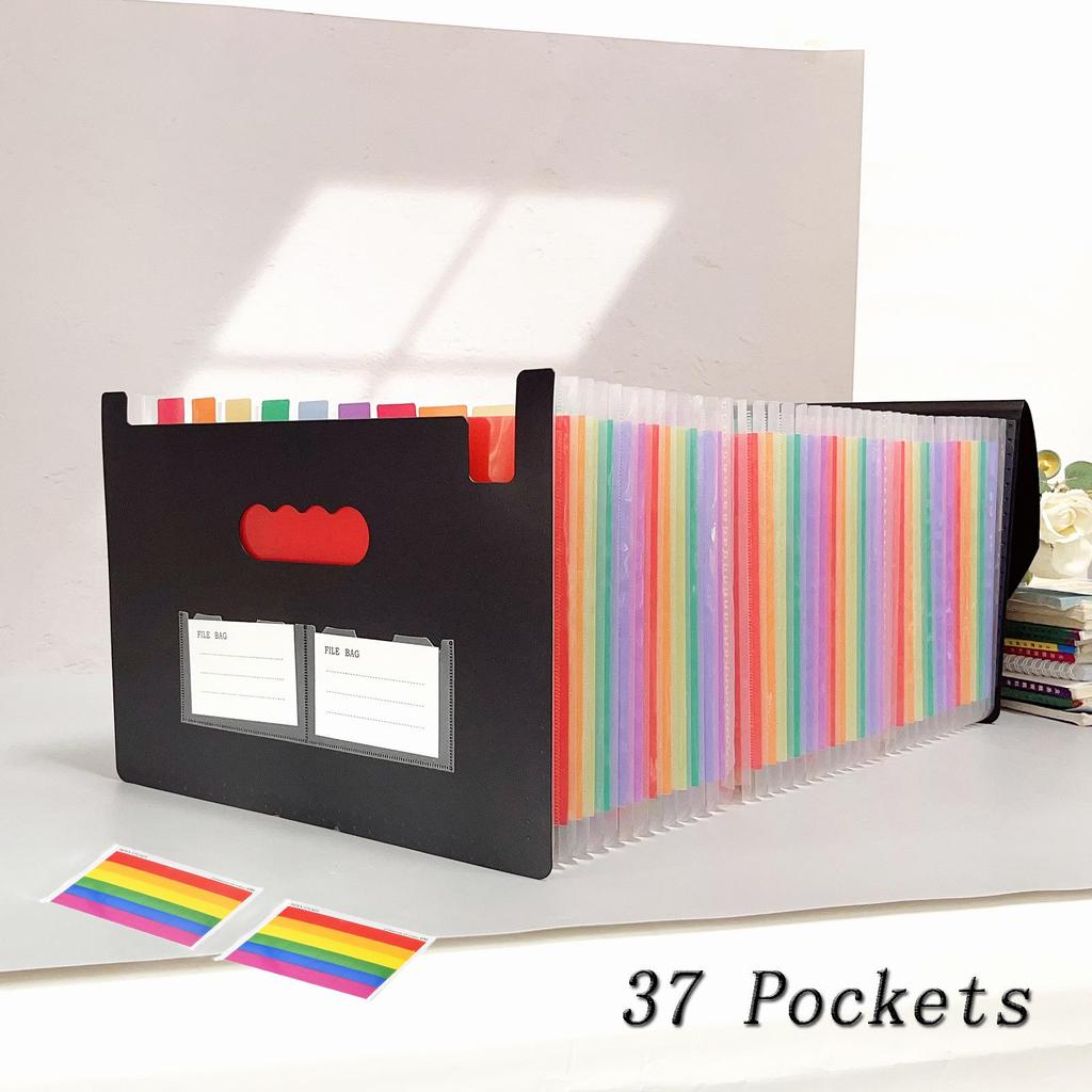25-Pocket A4 Accordion File Bag - Rainbow Large Capacity Multi-Layer Office Folder Organizer