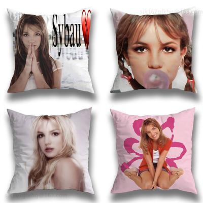 Singer B-Britney Spears Pillow Case Anti-dustmite Pillowcase Invisible Zipper Silky Short Plush Sofa Cushion Cover
