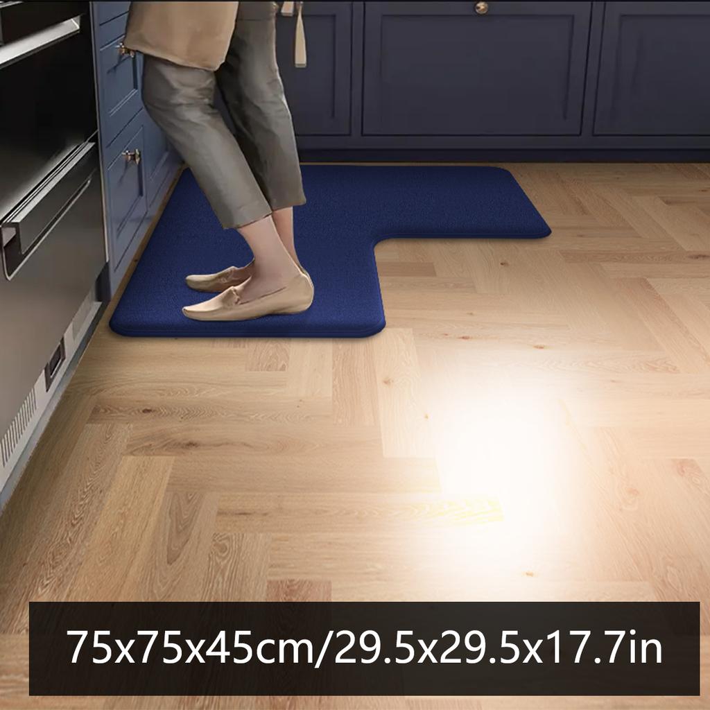 Solid Color Kitchen Corner Carpet Absorbent Floor Mat Simple L-shaped Non-slip Floor Mat Bathroom Door Mat Bathroom Foot Mat