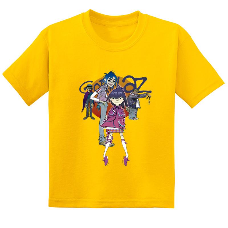 Hot-selling Gorillaz Rock Band Printed Summer Fashionable Pure   Short-sleeved T-shirt for Boys and Girls