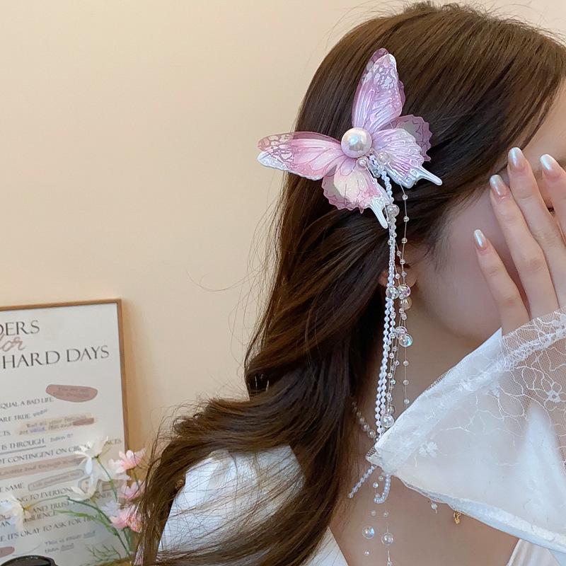 Rote Spinnenlilie Acryl Haarspange: Retro chinesischer Stil Haarschmuck