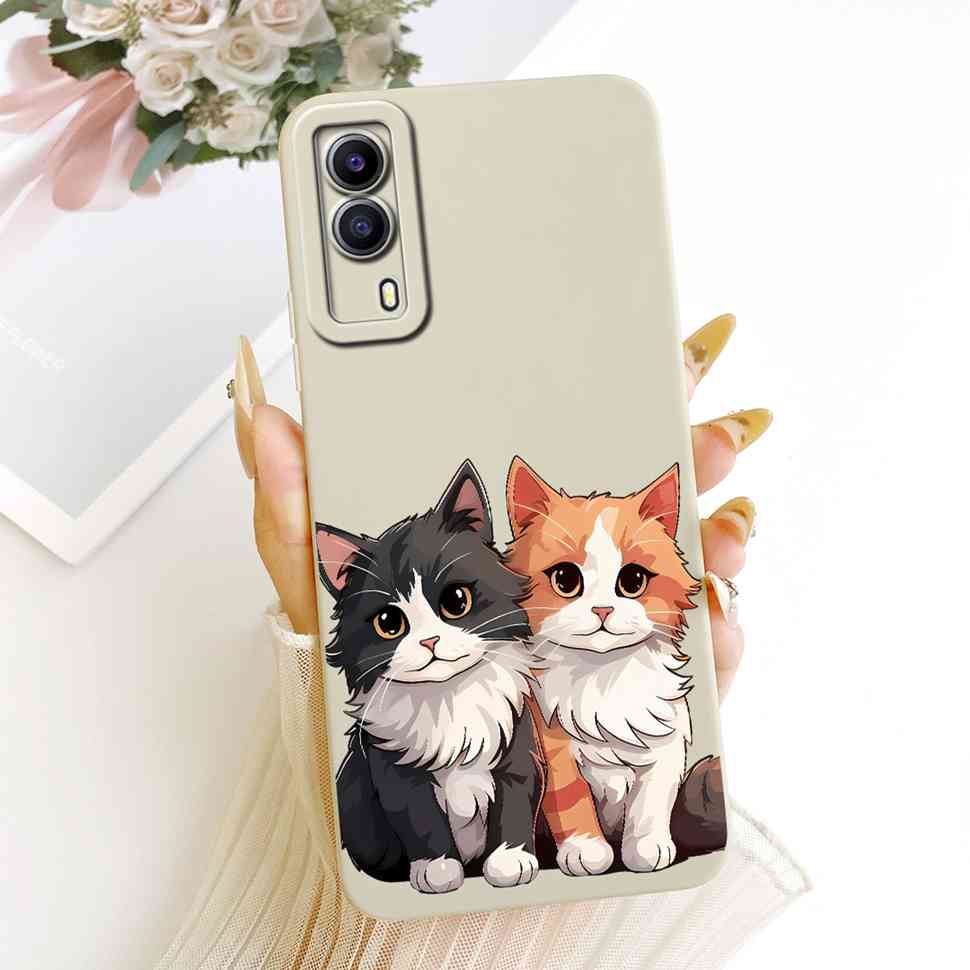 For Vivo Y53s 5G V2111A Case Printed Popular Cartoon Animals Silicone Back Cover For Vivo Y 53S 5G V2058 6.58" Phone Cases Capa