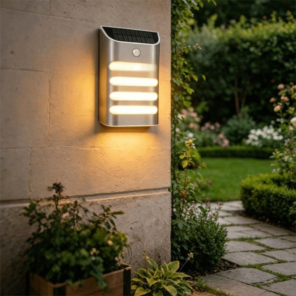Premium Stainless Steel Solar Wall Lamp Rust Resistance Solar Energy Motion Sensor Outdoor Light Wireless Sturdiness