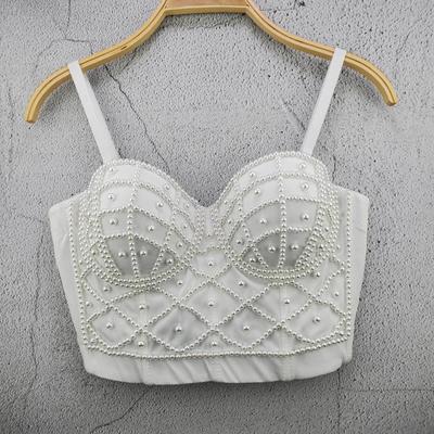Popular Ajustado Algodón-Spandex Verano Sin Espalda Manga Corta Botones Cruzado Bustier Estilo Delgado Tallas Grandes Sujetador Top sin Tirantes Camisolas y Camisetas sin Mangas
