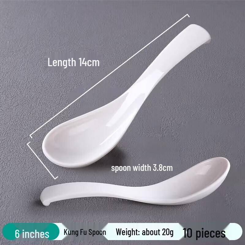 White Melamine Restaurant Soup Spoon