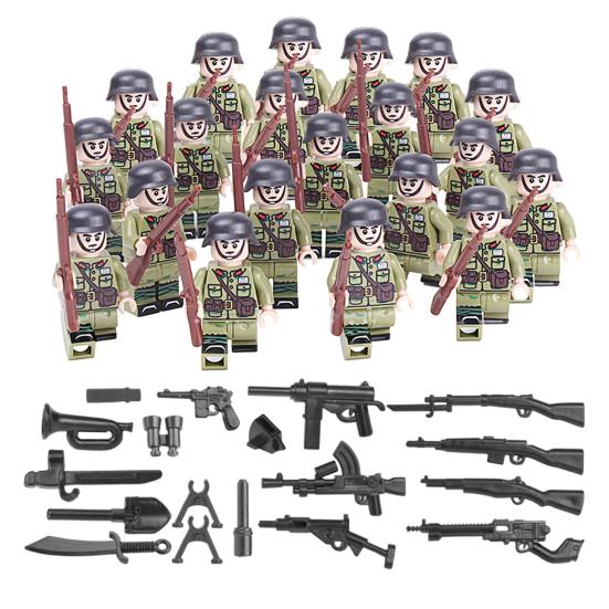 20Pcs Mini Soldier Figure with Model Toy Home Weapons Hand-painted Soldier Office Desktop Decoration Military Lovers H