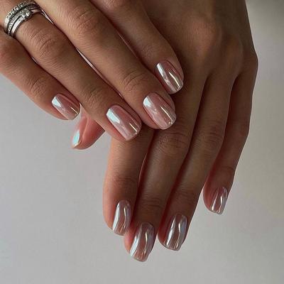 2024 Hot Pink Short Square Wearable False Nail Tips - Internet Celebrity Style