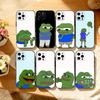 Sad Funny Frog Meme Phone Case For iPhone 17,16,15,14,13,12,11 Plus,Pro Max,XS,Soft Silicone Black Cover