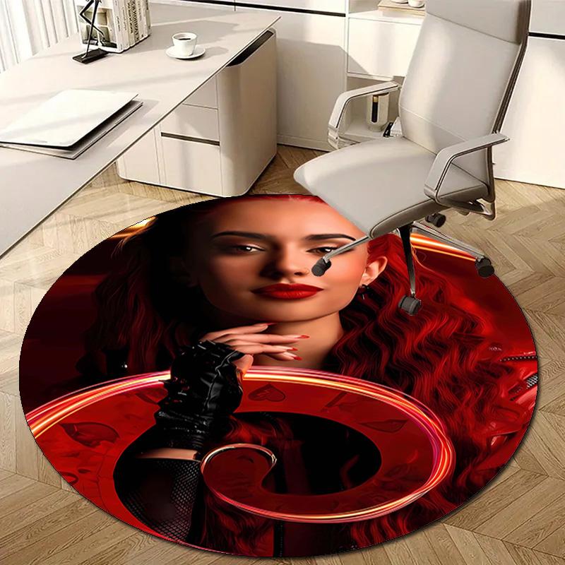 1pc Descendants The Rise of Red1 Design Printed Area Round Carpet for Bedroom Living Room Home Decor Rugs Mat Non Slip Mat Rug for Bedside