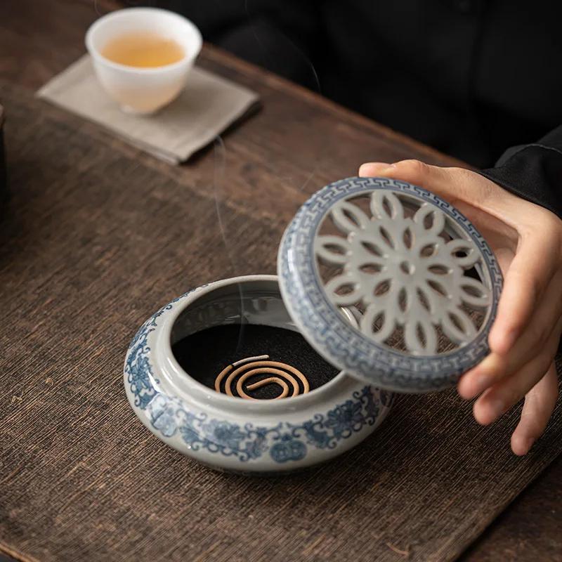 1pc Multifunction Incense Coil Burner Ancient Clay Ceramic Crafts Incense Ornaments Reverse Flow Incense Burner Home Decor