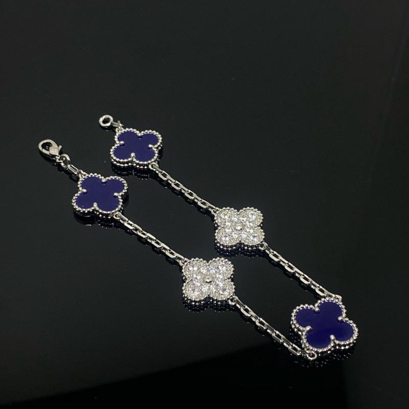 Exquisite Four-leaf Clover Bracelet for Women Five-flower Bracelet Double-sided Natural White Mother-of-pearl and Carnelian Bracelet