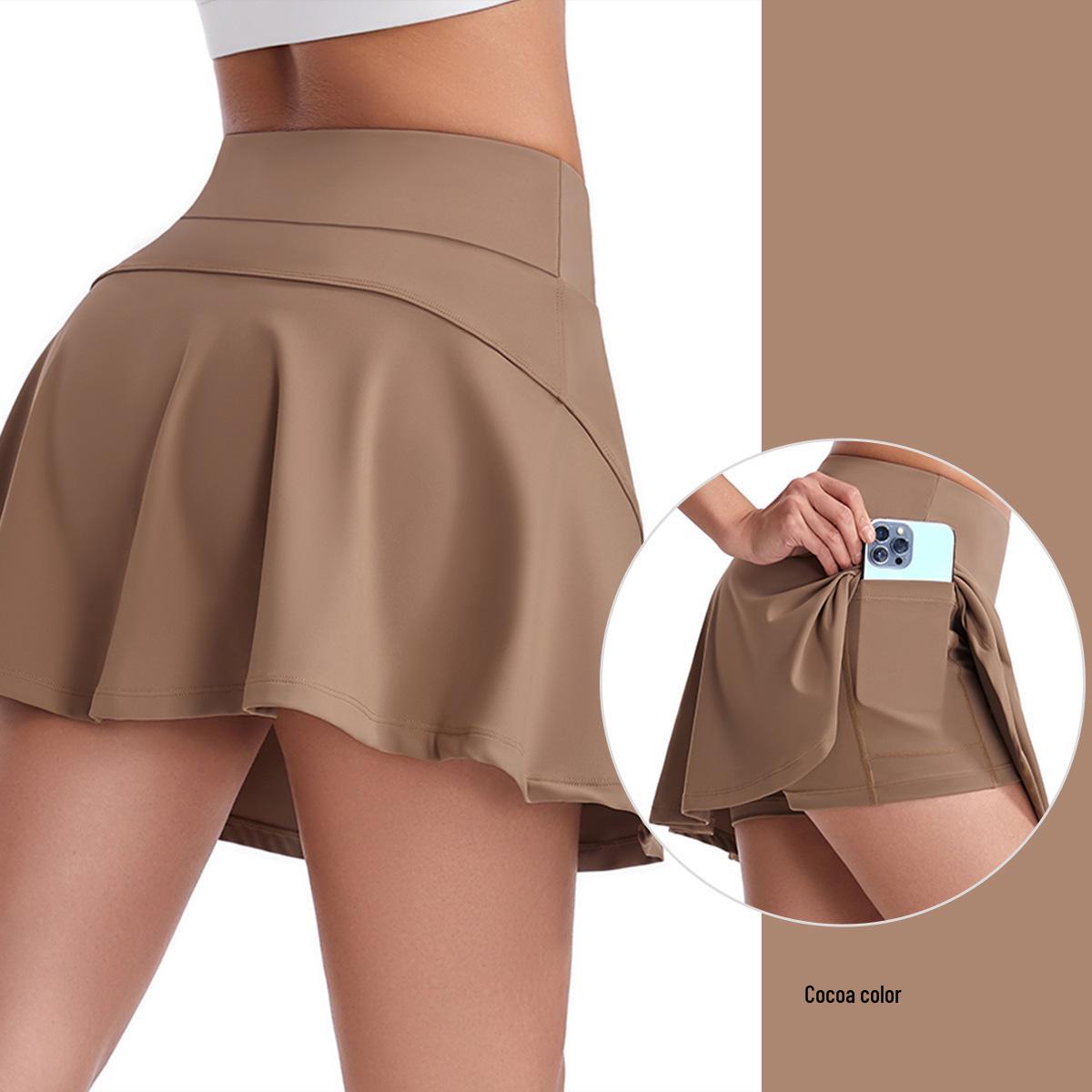 

Женская мини-юбка из плиссированного шелка с высокой талией - Идеально подходит для весенних и летних видов спорта, йоги, бега, фитнеса и тенниса. Large