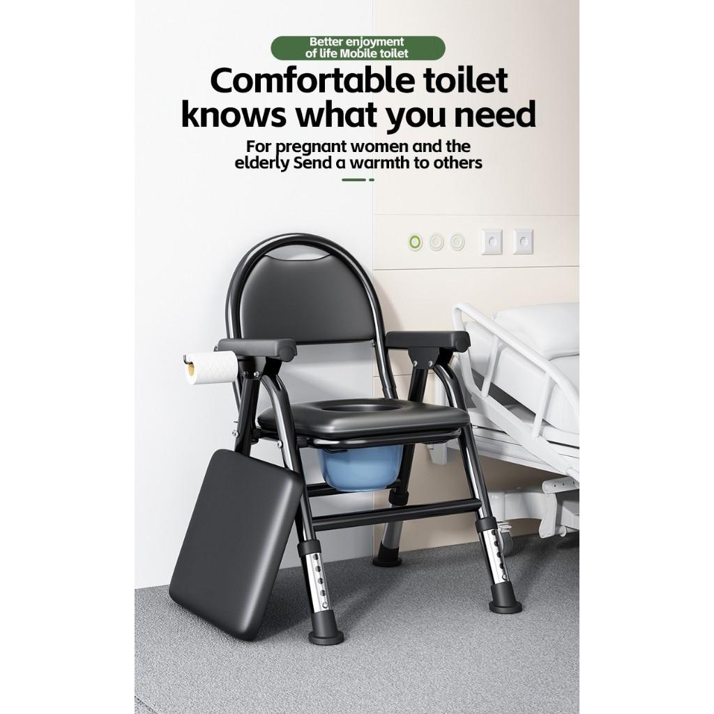 Height Adjustable Elderly Toilet Chair Foldable Elderly Disabled Patient Deodorant Toilet Stool Home Care Equipment