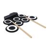 Kids Electronic Drum Set Simulation Sound Soft Silicone Roll Up Drum Practice Pad with Foot Pedal