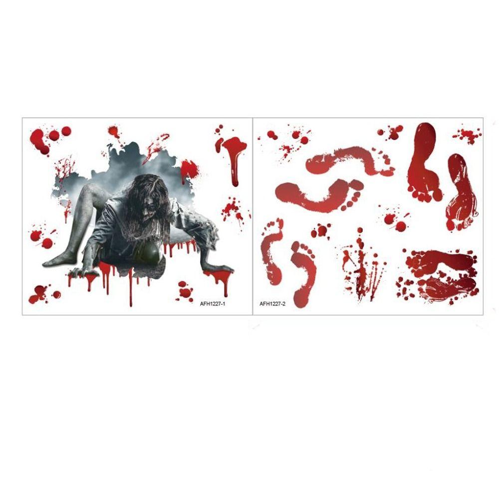 

2 шт./набор Череп Ужас Хваталка Наклейка Обложка Клоун Хэллоуин Наклейка на туалет Кровавое Сиденье для унитаза 1set