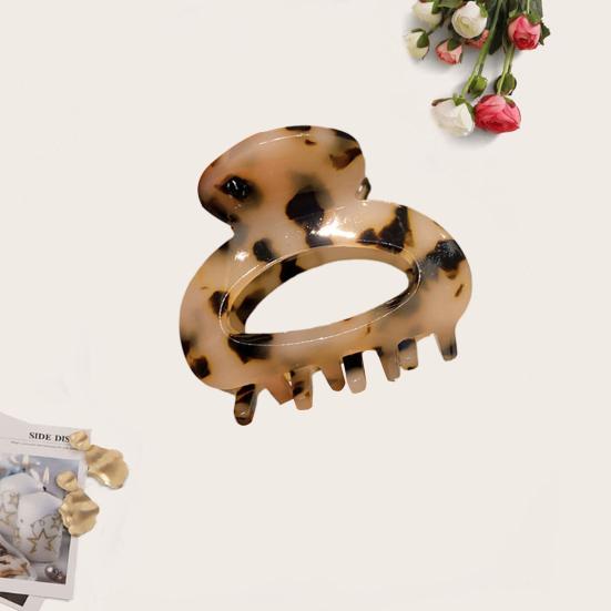 Mini-Haarspange für Damen und Mädchen, rutschfest, Leopardenmuster, starke Kralle, Kontrastfarbe, Haarspange, Krabben-Haarnadel, Styling-Krallenclip, Haar-Accessoires