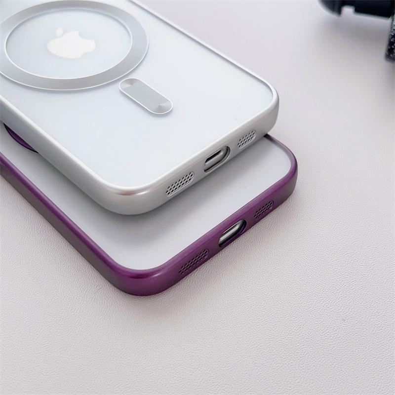 Electroplated Magnetic Transparent Phone Case for iPhone 17 with 12 Lens Film for 14 Pro
