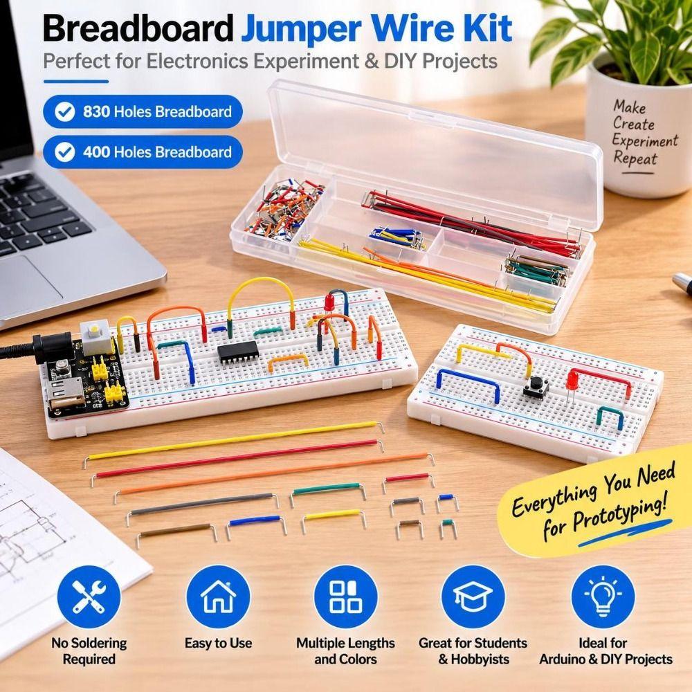 Flexible Wire Solderless Wire Kit Multicolored Breadboard Wires Kit Jumper Cable Wires Electronics
