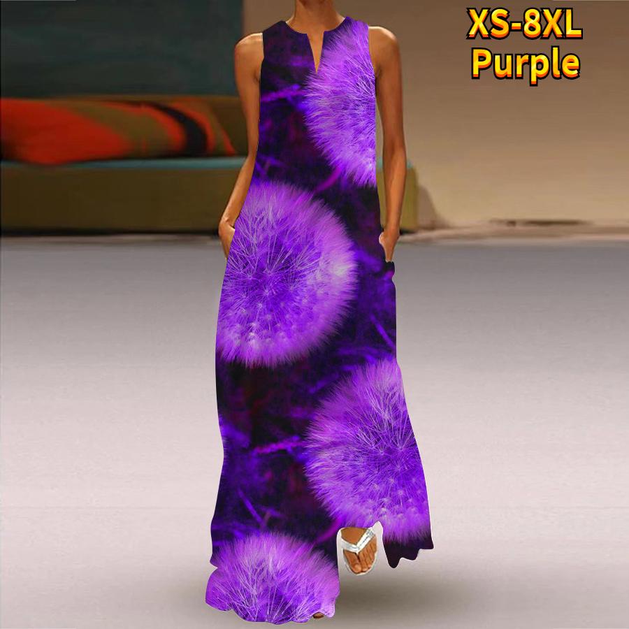 Buy Women's A Line Dress Maxi Long Dress Sleeveless Flower Colorful