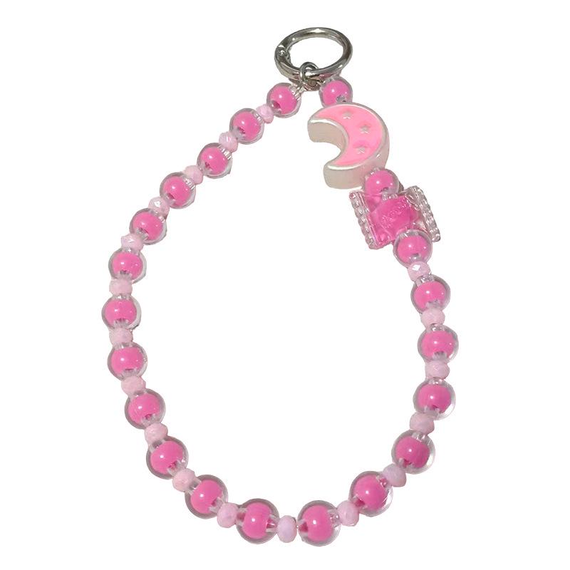

Trendy Moon & Bear Beaded Phone Chain Lanyard - Cute, Girly Anti-Lost Accessory