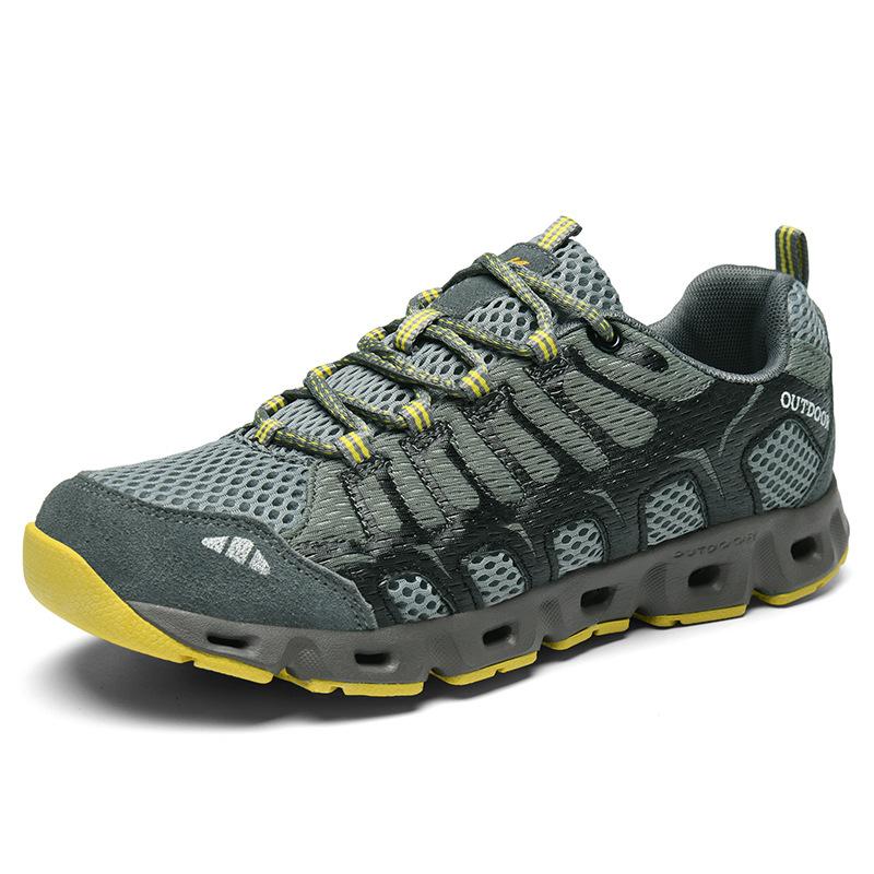Frühling Outdoor atmungsaktives Wat-Mesh leichte Bachwander-Schuhe rutschfeste Wanderschuhe Herren