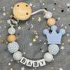 Custom Personalized Name Pacifier Clips BPA Free Silicone Silicone Baby Pacifier Clips Colorful Pacifier Chain Holder Teething