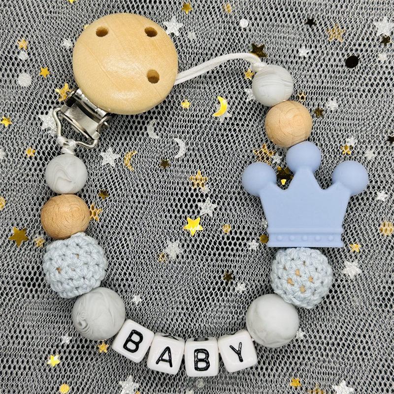 Custom Personalized Name Pacifier Clips BPA Free Silicone Silicone Baby Pacifier Clips Colorful Pacifier Chain Holder Teething
