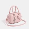 Japanese Design Bowling Bag for Women Cute Autumn and Winter New Retro Handbag Bag One Shoulder Crossbody Boston Bag