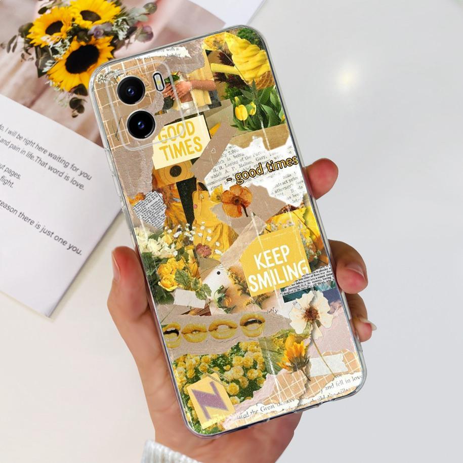 For Vivo Y15s Y15A Y15C Case V2134 V2120 V2147 V2139 Popular Flower Slim Soft Silicone Clear Back Cover For Vivo Y01 V2166 Funda