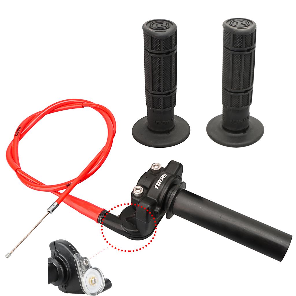 NIBBI Motocross Throttle Cable Handle Set Motorcycle 22mm 24cm Twists Handlebar Grips For Honda Yamaha Suzuki ATV Pikbike Moto