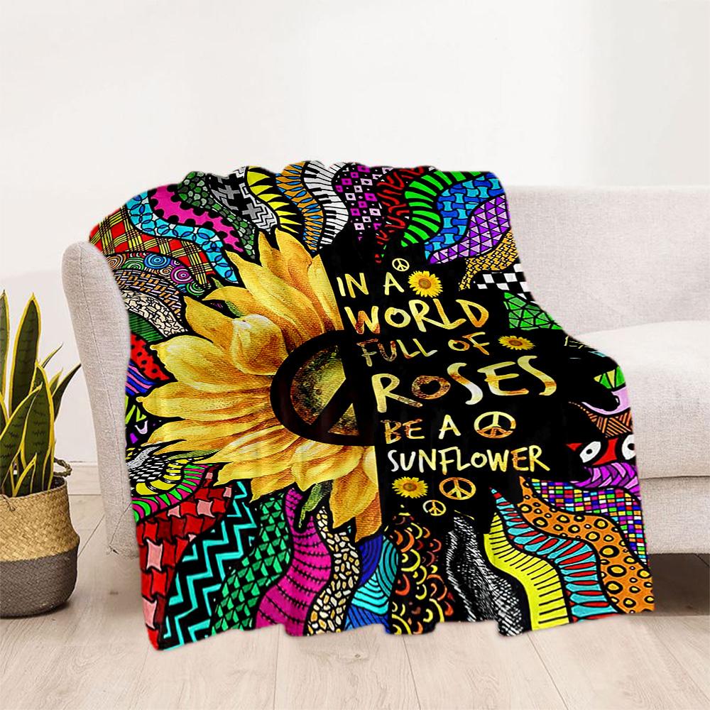 Sunflower Blanket Soft & Cozy Suitable for Bedding Livingroom Seaside Four Seasons Universal Stylish Decor Gifts For Family Or Friends