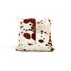 Exotic Cowhide Pillow Cover: Brown & White Leather Cushion  Gift For Her Him Birthday Anniversary