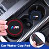 BBKY7 2PCS Car Cup Pad High-quality Silicone Coaster Non-slip Mat For BMW M Emblem E46 E36 E34 F10 E90 F30 E60 F30 E53 E30 E92 E87
