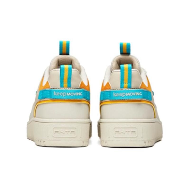 Anta Slip Resistant Waterproof Low Top Skateboard Shoes Men's White Gray Sneakers 912228066-1