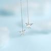 Se756 Yixuan Sparkling Diamond Origami Crane Ear Threader Elegant And Chic Chain Design