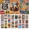Vintage Metal Tin Signs Route 66 Posters Decor Sign Plaque Retro Garage Wall Fo Bar Club Room Restaurant Wall Decoration