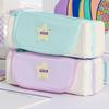 Durable Star Pattern Pen Bag Zipper Design Handheld Stationery Bag Large Capacity Pencil Case School Office