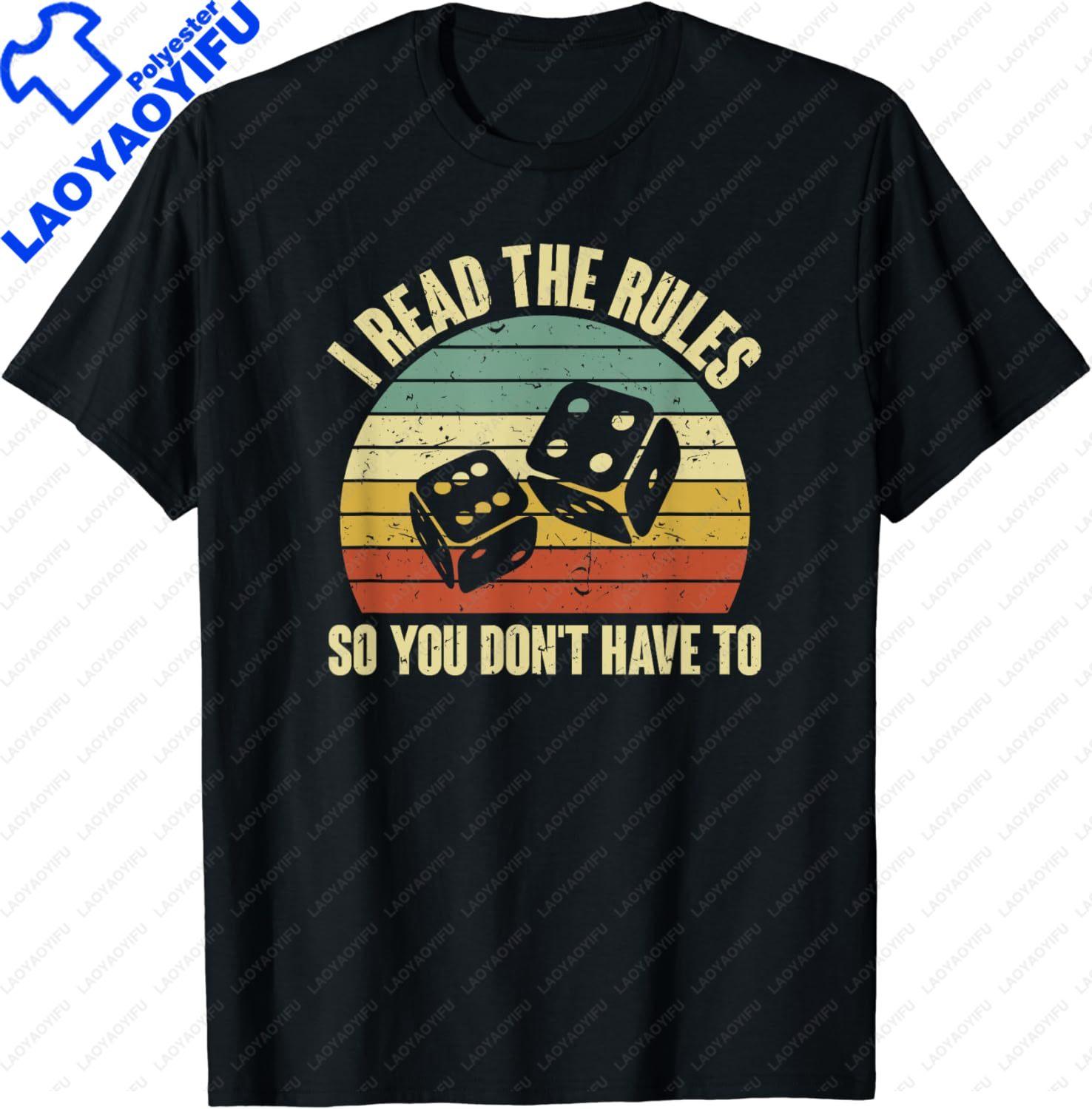 Game Night Adults Funny Board Games I Read The Rules TShirt Graphic T Shirts Streetwear  T Shirts for Men Camiseta Hombre S