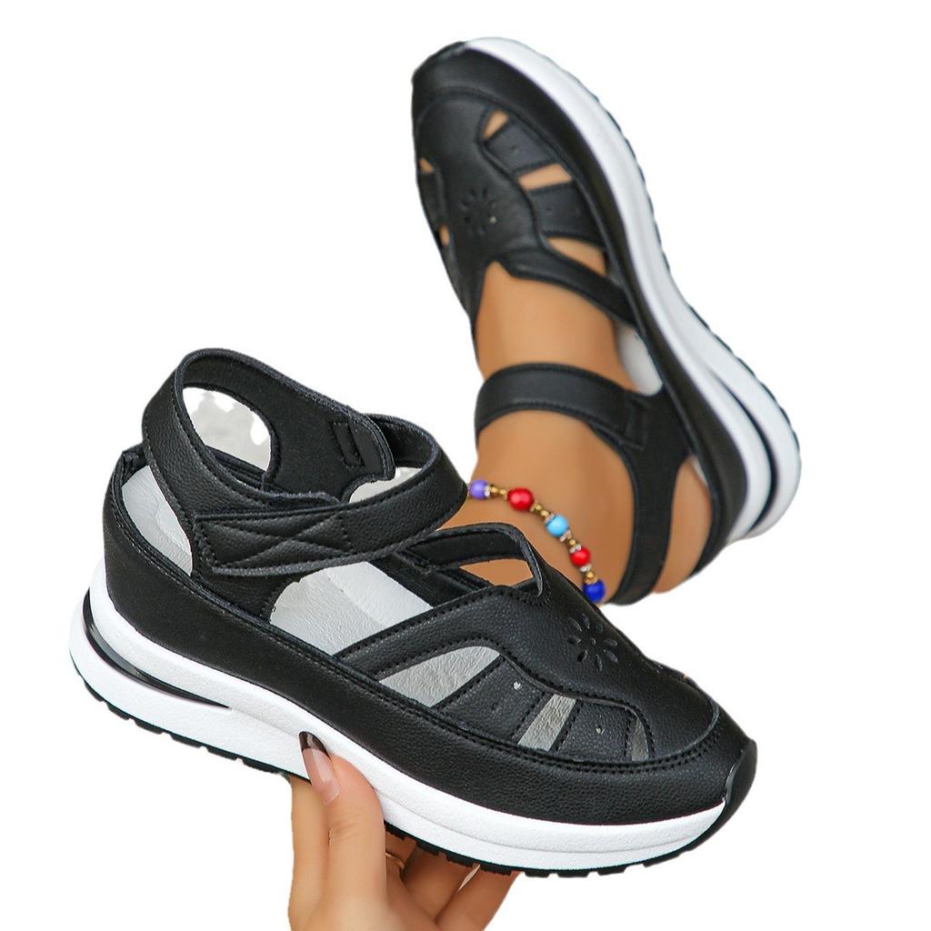 Large size sandals spring new European, American and Roman hollow Velcro code