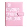 Custom Logo Lovers 100 Envelope Money Saving Challenge Loose-Leaf Budget Binder A5 PU Leather Storage Book with Kawaii PVC Cover