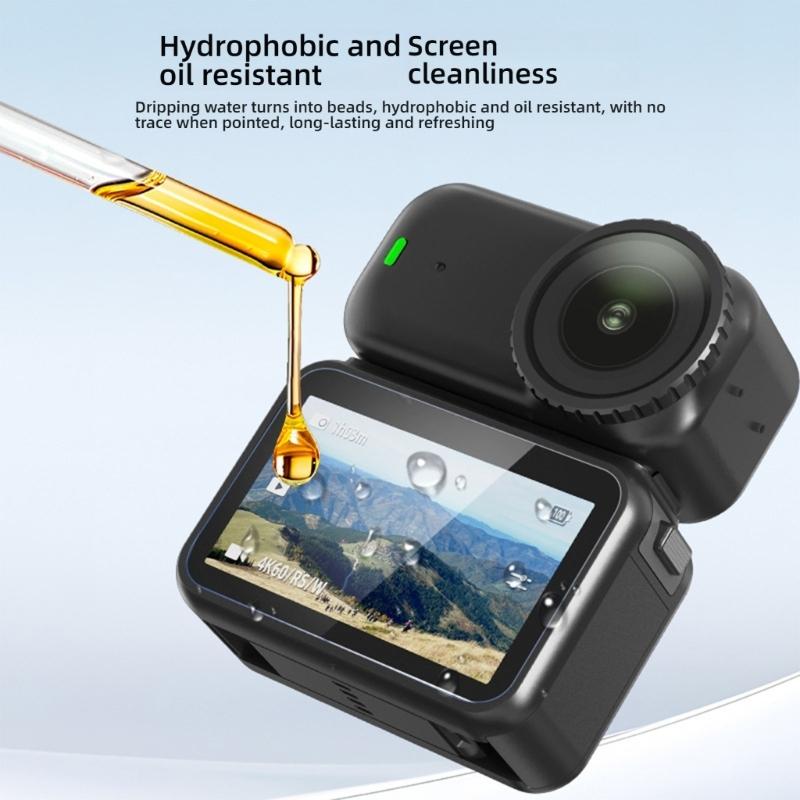 High Sensitivity Tempered Glass Protector for Action Camera LCD Display Thickness Curved Edged Display Film Replacement