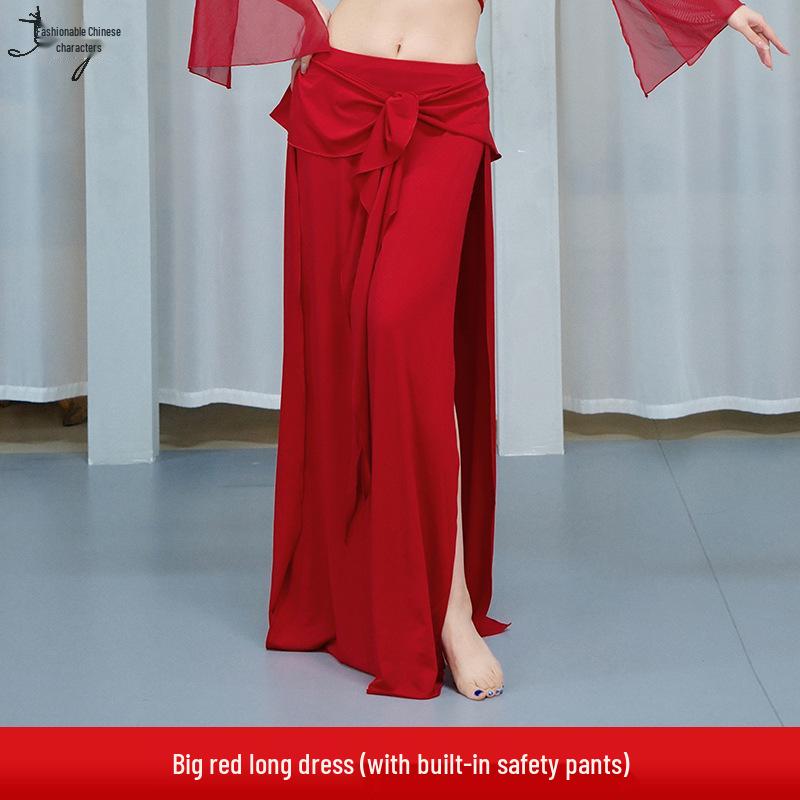 New Style Belly Dance Practice Skirt - Beginner Slimming Slit Long Skirt for Women